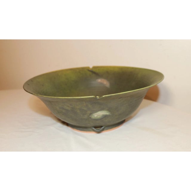 Contemporary Contemporary Canadian Art Studio Pottery Green Centerpiece Bowl by Kayo O'Young For Sale - Image 3 of 12