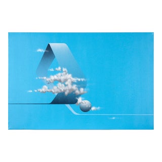 Floating in a Surrealist Space - Abstract Composition in Acrylic on Canvas by David Sherburne For Sale