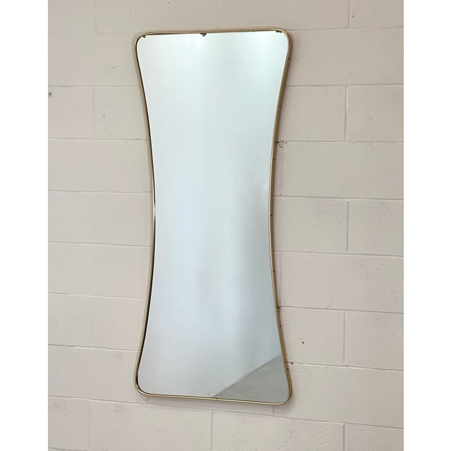 Shaped Brass Mirror, 1950s For Sale - Image 13 of 13
