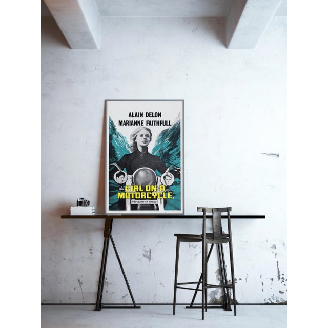 Postmodern "The Girl on a Motorcycle" Original Vintage Movie Poster, British, 1968 For Sale - Image 3 of 4