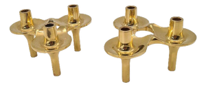 Orion Modular Candlesticks in Brass from BMF, Denmark, 1970s, Set of 2