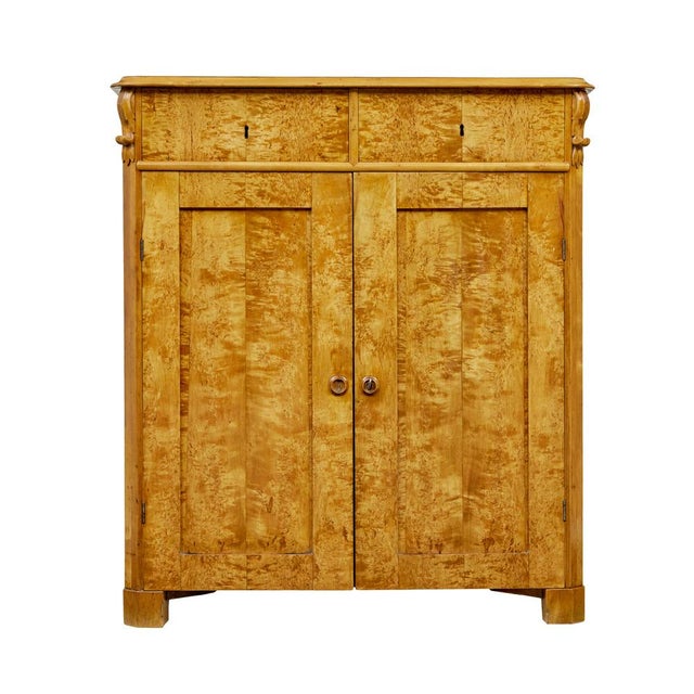 Wood 19th Century Swedish Tiger Birch Cupboard, 1870 For Sale - Image 7 of 12