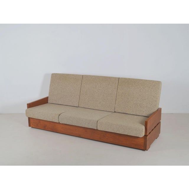 Beige Brutalist Armchairs in Wood, 1970s, Set of 3 For Sale - Image 8 of 12
