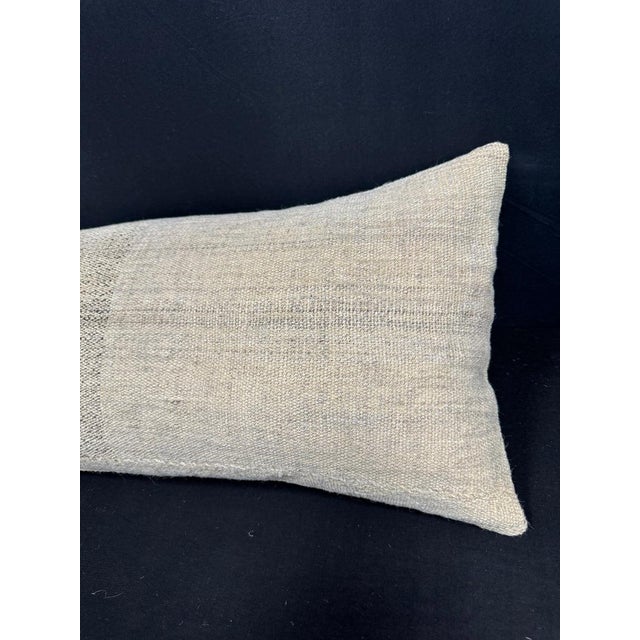 Turkish Hemp Pillow Cushion Natural Beige Cushion Cover 14"x40" For Sale - Image 4 of 4