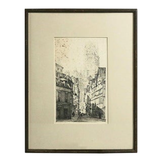 Antique Foster Brothers Framed Etching of Cathedral After K. Conant, C1910 For Sale