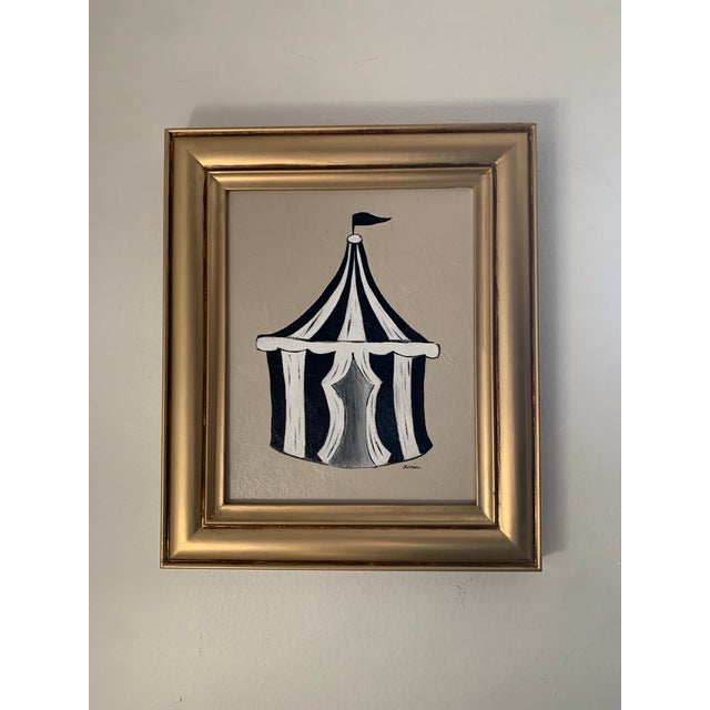 Wood Contemporary Impressionist Style Circus Tent Painting, Framed For Sale - Image 7 of 7