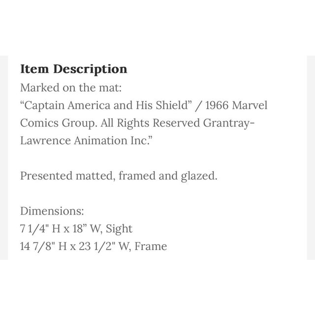 1960s Captain America, Marvel Animation Cel For Sale - Image 4 of 7