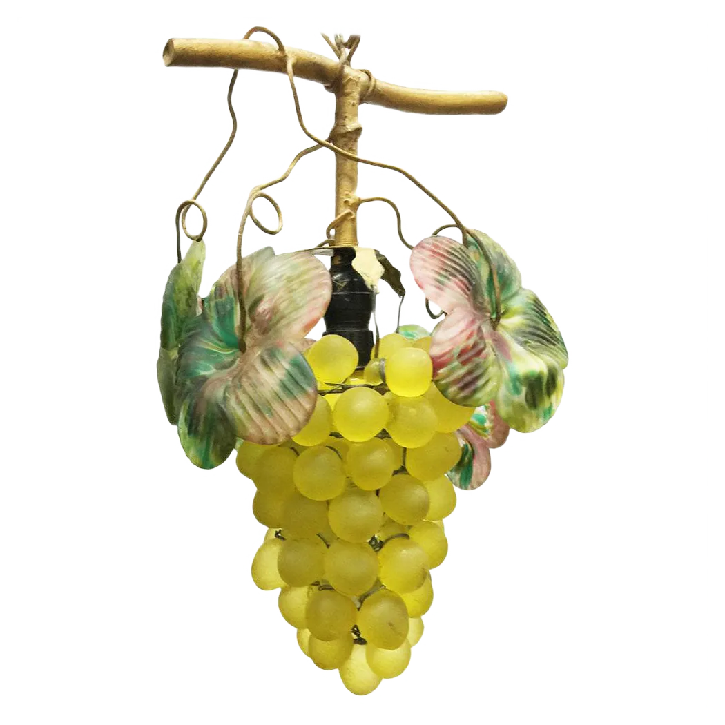 Art Glass Grape Pendant Lamp, 20th Century | Chairish
