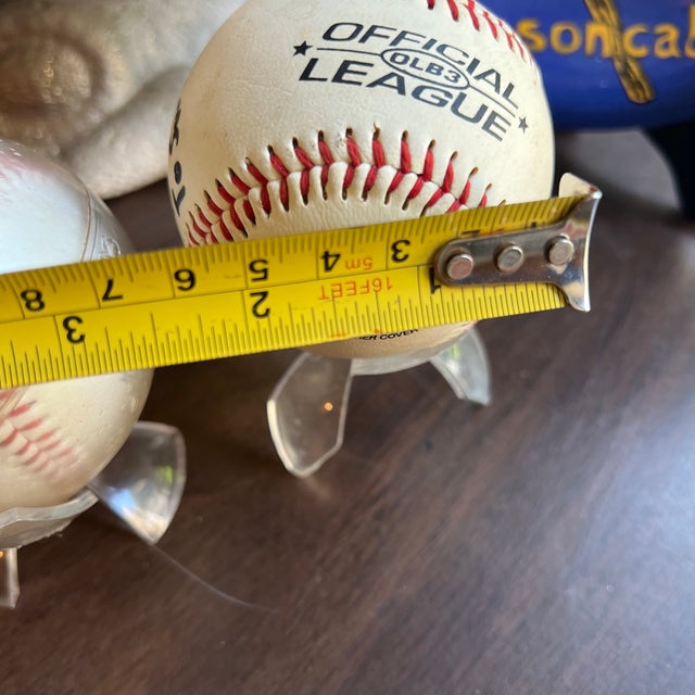 Vintage Pair of 1936 First Hall of Fame Election Baseballs and Stand For Sale - Image 10 of 12