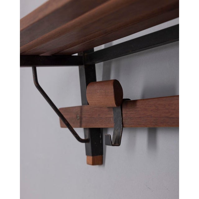 Wood Vintage Italian Wooden Wall Coat Rack, 1960s For Sale - Image 7 of 9