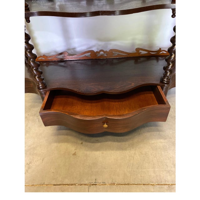 Victorian 19th Century Walnut Barley Twist Bookcase Etagere For Sale - Image 3 of 10