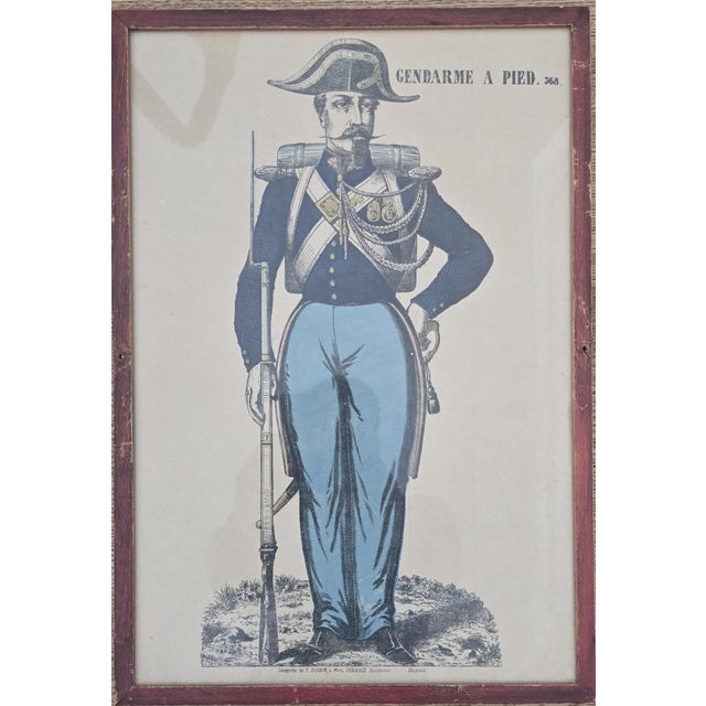 Set of Four 19th Century French Military Uniform Prints by P. Didion, Metz For Sale - Image 4 of 9