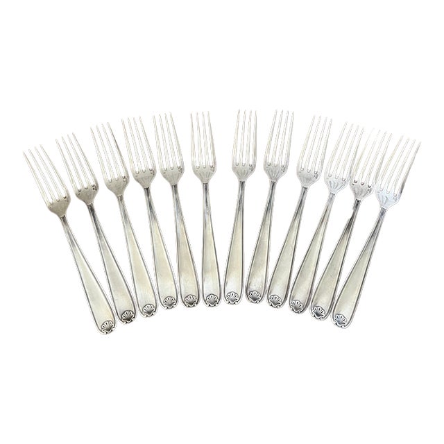 Christofle Forks in Clerment Marot Pattern-Set of 12 For Sale