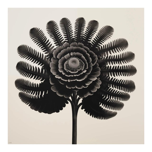20" X 20" 'Dryopteris Filix' - Black and White Limited Edition Botanical Photograph Print, Unframed For Sale