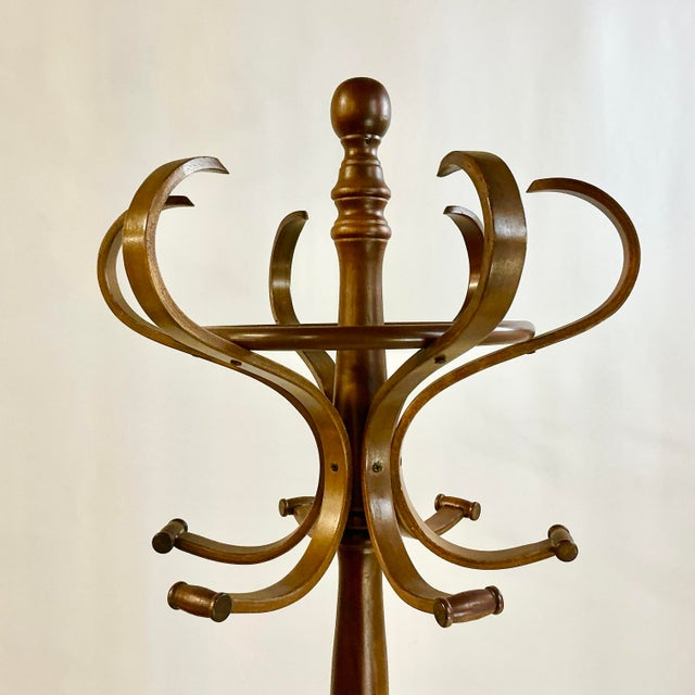 Mid 20th Century Mid 20th Century Boho Chic Victorian Thonet Style Bentwood Umbrella, Coat & Hat Rack Tree Stand. For Sale - Image 5 of 11