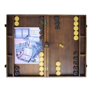 Backgammon Board W/ Bakelite Checkers/ Doubling Cube & Dice for Cross Stitch & Needlepoint Panels (New/ Old Stock) For Sale