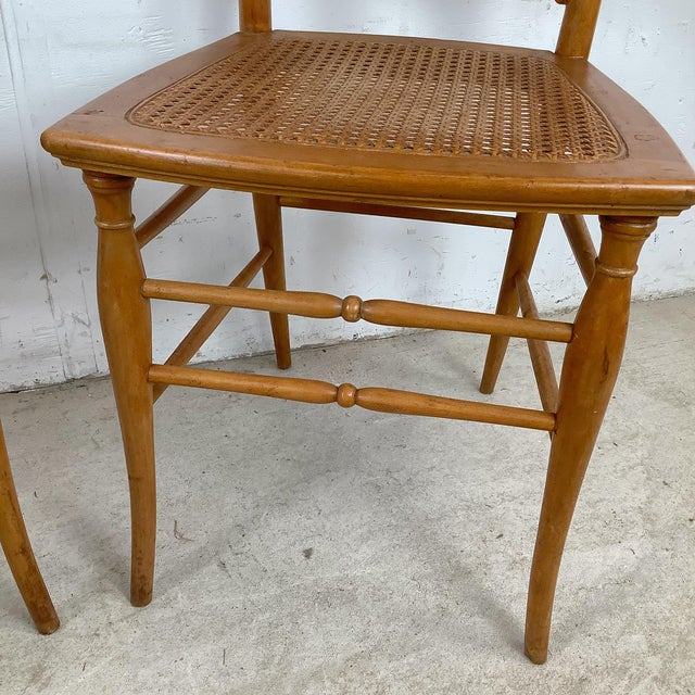 Antique Ribbon & Garland Caned Seat Side Chairs – Pair For Sale - Image 17 of 18