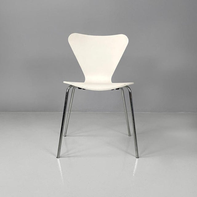 Italian Modern White Lacquered Curved Chairs, 1970s, Set of 6 For Sale - Image 4 of 18