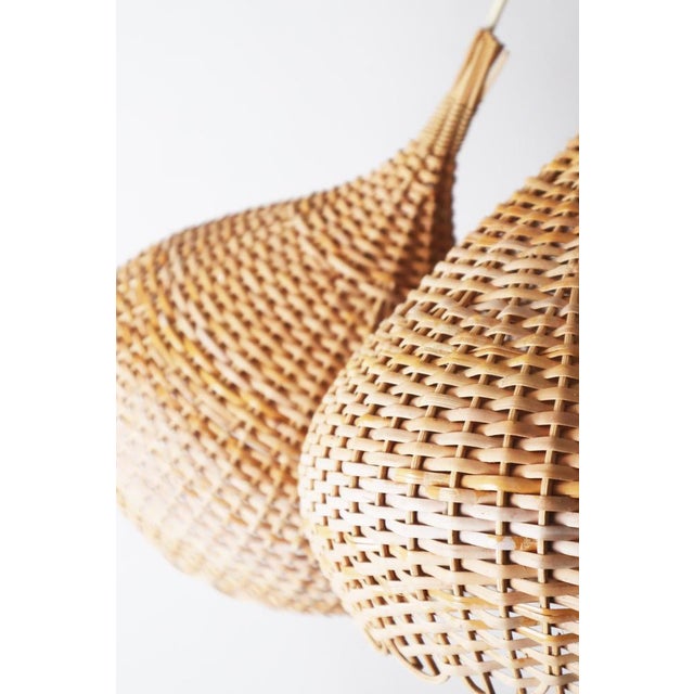 Mid-Century Modern Wicker Pendant Lamp, 1960s For Sale - Image 11 of 18