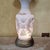 Metal 1960s French Hollywood Regency Satin Milk Glass Nightlight Table Lamp With Floral Design For Sale - Image 7 of 18
