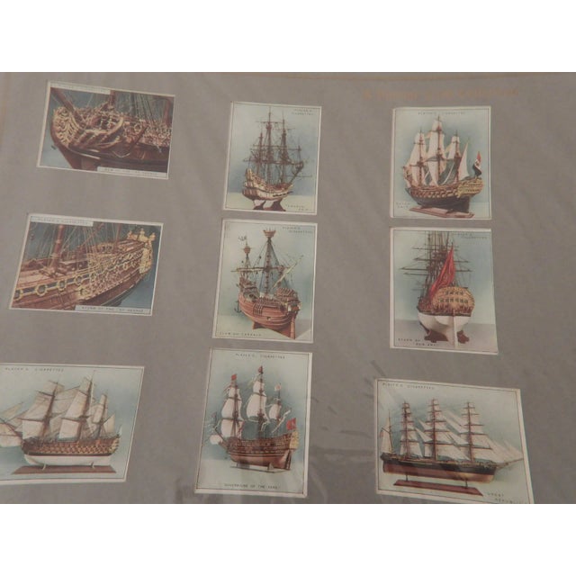 Traditional John Player & Sons 1926 Cigarette Tobacco Card Collection 20 Ship Models Matted For Sale - Image 3 of 9