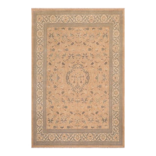 Boho Chic Orange/Beige Wool Rug - 8'2'' X 10'2'' For Sale