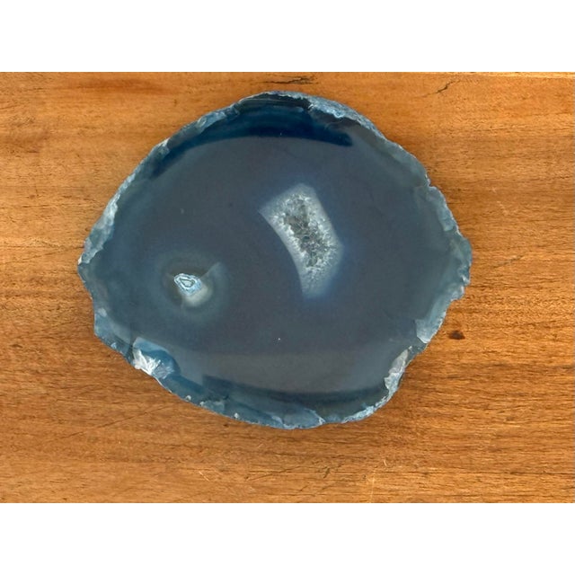 Late 20th Century Vintage Polished Blue Agate Slab For Sale - Image 5 of 5