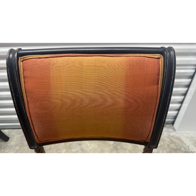 Wood Set of 6 Regency Style Dining Chairs – Rich Ebonized Frames With Rope-Twist Detailing For Sale - Image 7 of 13