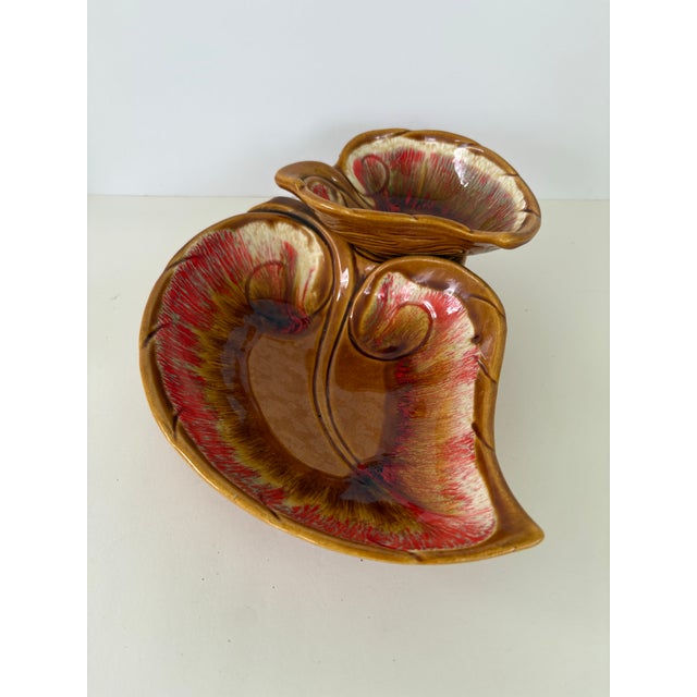 1960s Mid-Century Maurice of California Drip Glaze “Chips & Dip” and Sectional Serving Set For Sale - Image 4 of 11