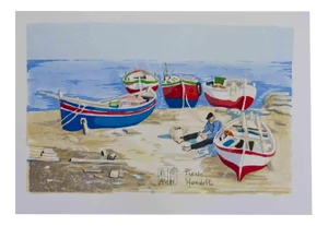 Aldo Riso, Presso Mondello, Lithograph, 2003
