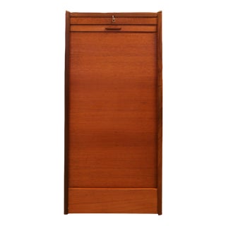 Danish Teak Filing Cabinet with Louvered Door, 1960s For Sale
