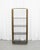 Italian Brass-Finish Shelf with Grey Glass, 1970s, in Very Good conditions. Designed 1970 to 1979