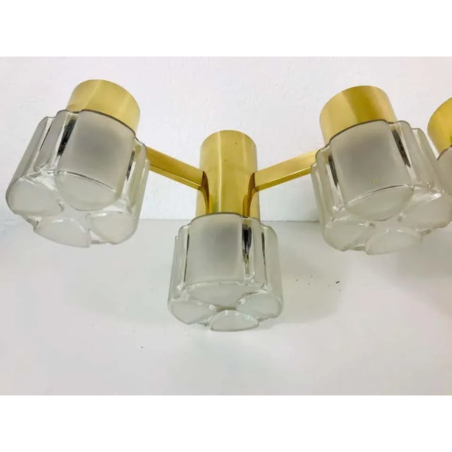 Mid-Century Modern 1960s Swedish Midcentury Brass and Glass Wall Lamps - A Pair For Sale - Image 3 of 9