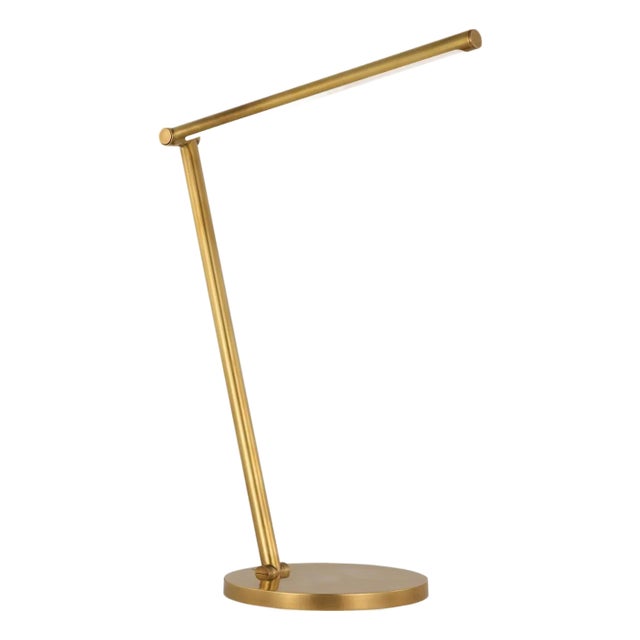 Kelly Wearstler by Visual Comfort Signature Cona Desk Lamp in Antique-Burnished Brass For Sale