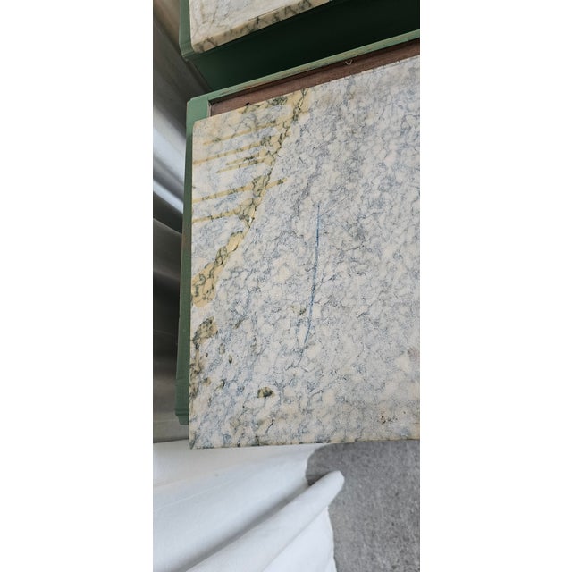 Vintage Pair of Nightstands, French Louis XVI Style Marble-Top For Sale - Image 18 of 18