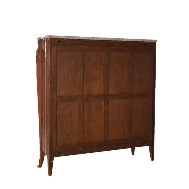 Antique French Kingwood, Marble & Satinwood Marquetry Armoire C1910 For Sale - Image 6 of 18