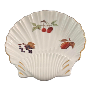 1960s Royal Worcester Evesham Gold Shell Shaped Dish