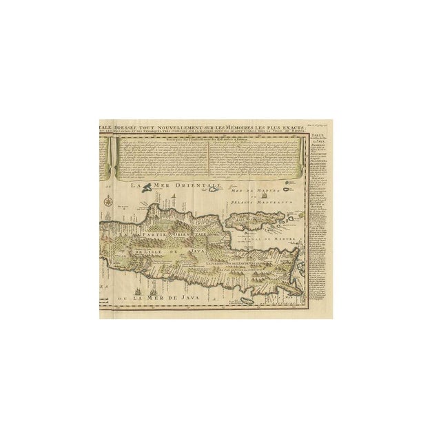 Antique French Map of Java in Indonesia by Chatelain, 1719 For Sale - Image 4 of 6