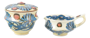 Folk Style Creamer and Sugar Bowl from Kähler, Denmark, 1930s-1940s, Set of 2