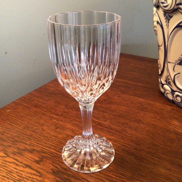 From Cristal D’Argues highest quality crystal line we have a set of 12 beautiful Bretagne fluted stem water goblets..