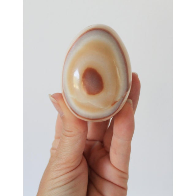 Contemporary Vintage Polished Marble Stone Eggs S/7 For Sale - Image 3 of 9