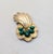 Mid-Century Modern Vintage Signed Ledo 1961 Goldtone Faux-Jade Cabochon & Clear Rhinestone Comet Brooch For Sale - Image 3 of 8