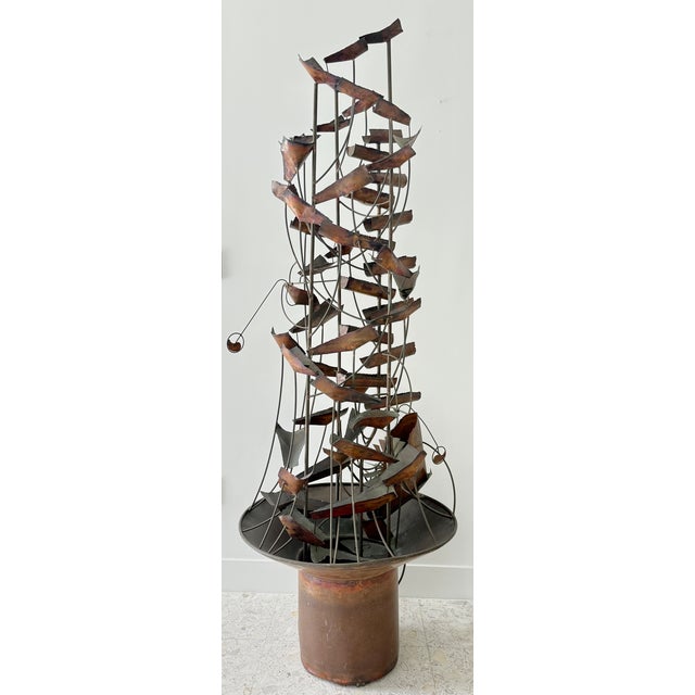Impressive large vintage kinetic fountain sculpture created by the renowned Dutch-American artist Hans van de Bovenkamp...