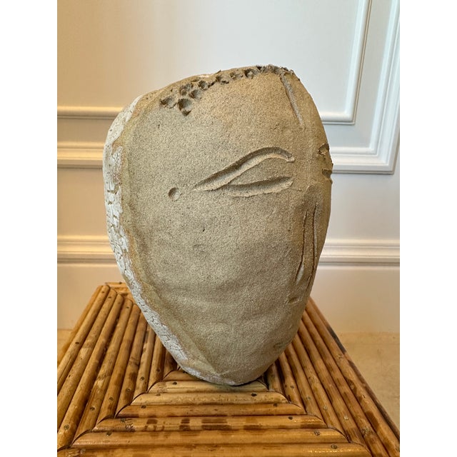 Vintage Handmade Folk Art Face Vase Sculpture For Sale - Image 4 of 18