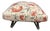 Pouf with Fish-Patterned Square Pillow and Iron Legs For Sale