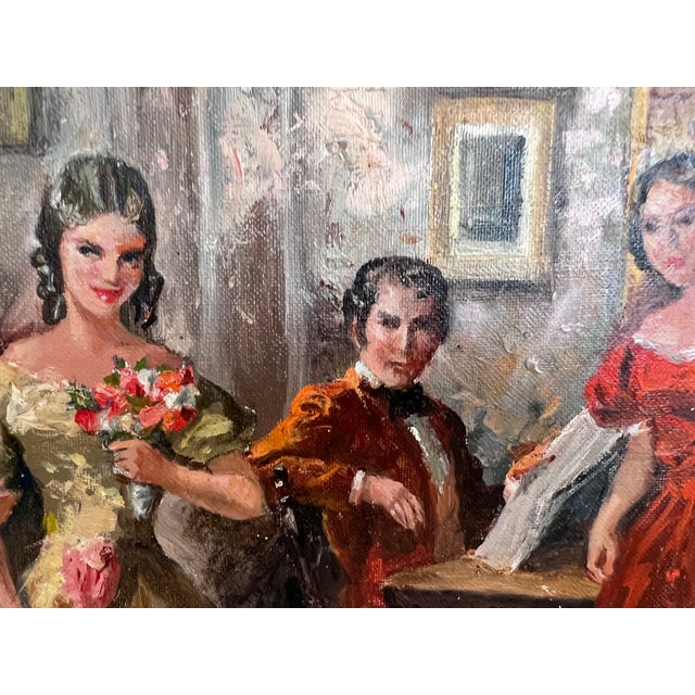M. Vidiella (Europe 20th Century) Oil Painting on Canvas, Genre Scene, Framed For Sale - Image 9 of 12