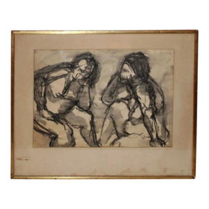 Beautiful Drawing of Two Figures by Bernice Bauer