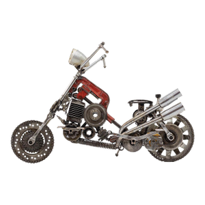 Contemporary Recycled Metal Motorcycle Sculpture, One of a Kind