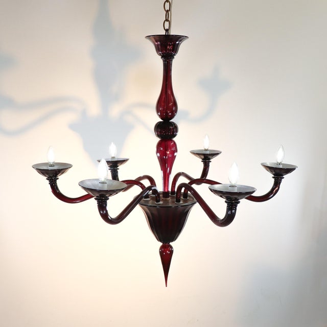 Mid-Century Large Aubergine Murano Glass Silver Gilt For Sale In Chicago - Image 6 of 12