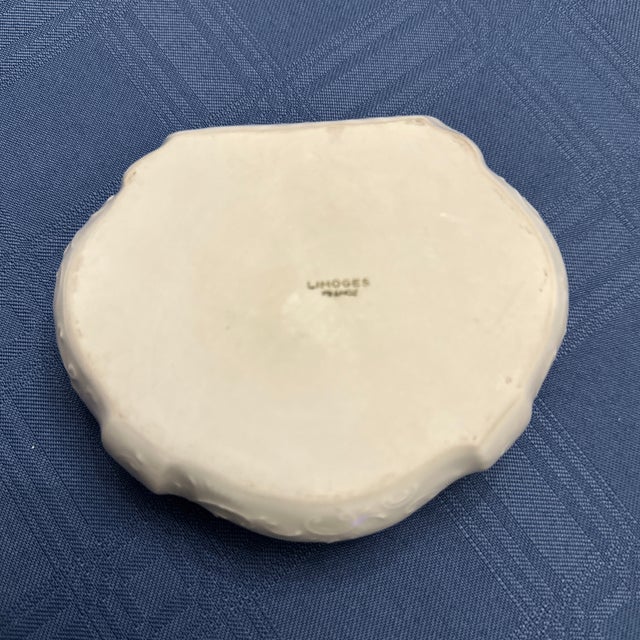 Beautiful Vintage Limoges France Scalloped Trinket Lidded For Sale - Image 9 of 10